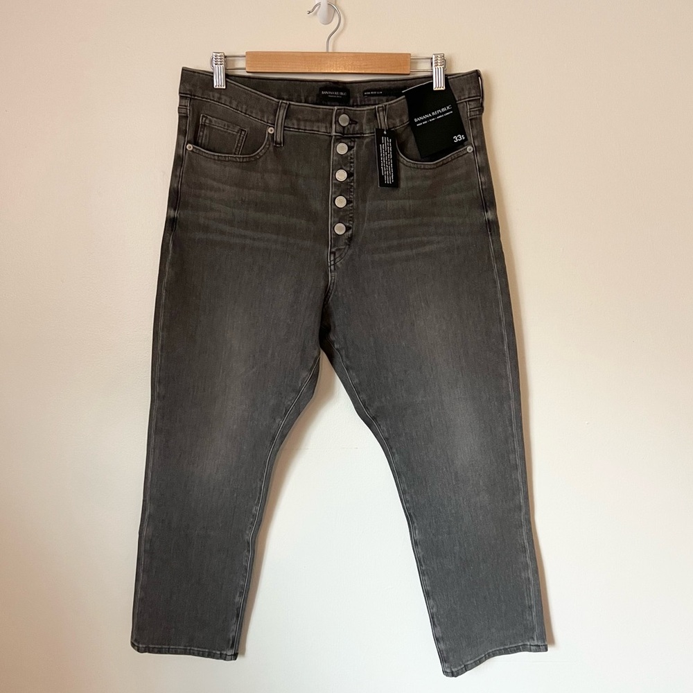 NWT Banana Republic Faded Black High-Rise Slim Jean Pants Size 33S